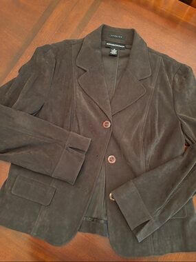 Norton McNaughton Brown Brushed Suede-look Women's Blazer Jacket